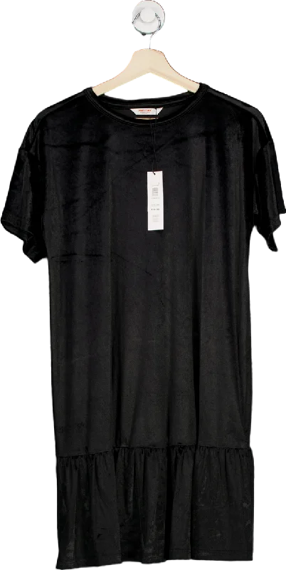 John Lewis Black Velvet Jersey Dress S