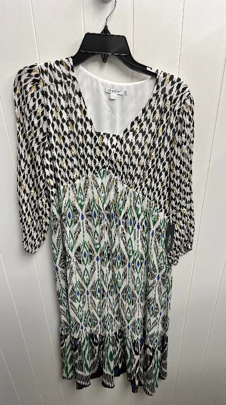 Dress Casual Maxi By Chicos In Black & Green, Size: M