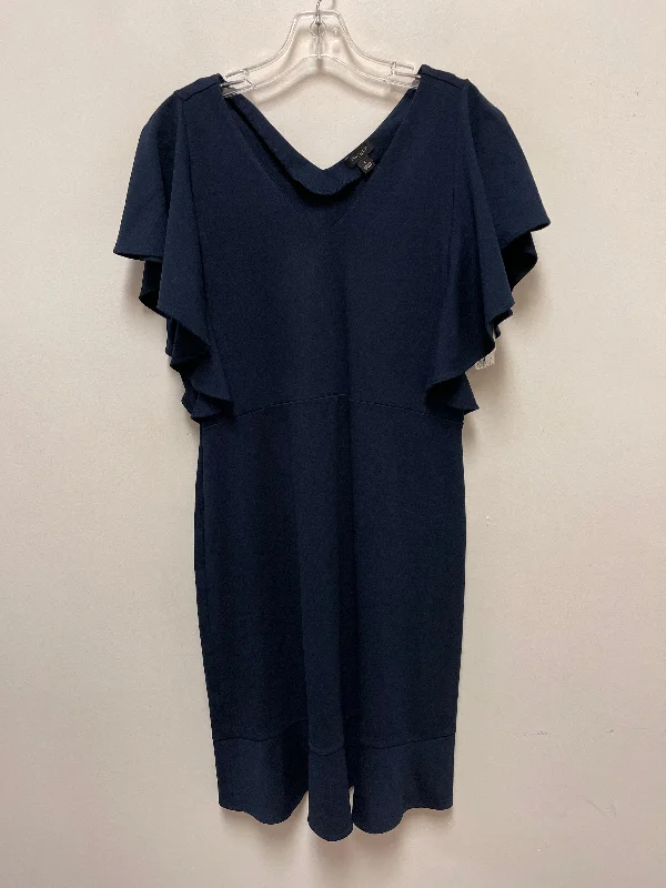 Dress Casual Midi By Ann Taylor In Navy, Size: M