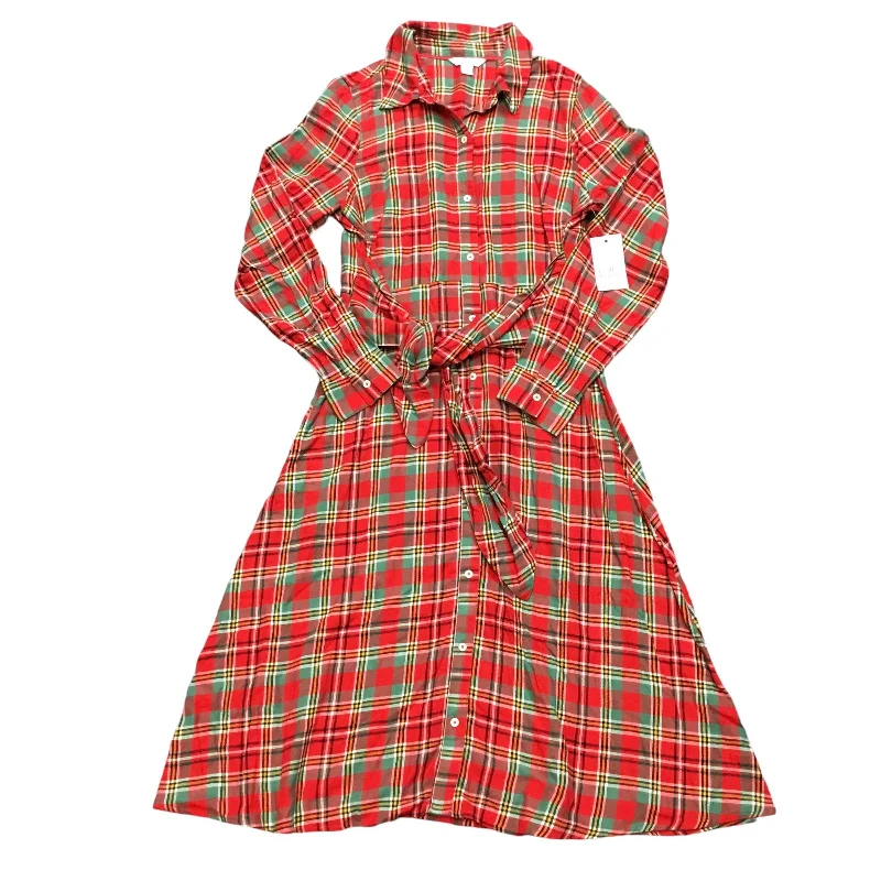 Dress Casual Midi By Croft And Barrow In Plaid Pattern, Size: S