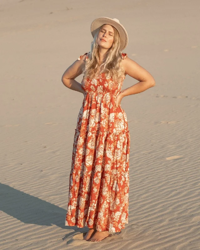 Gracyn Red Floral Maxi Dress