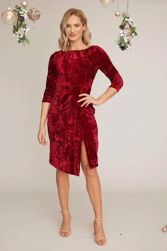 Saloos Velvet Midi Shift-Dress