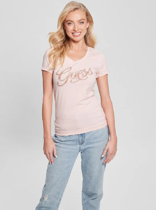 Pink Script Logo T-Shirt