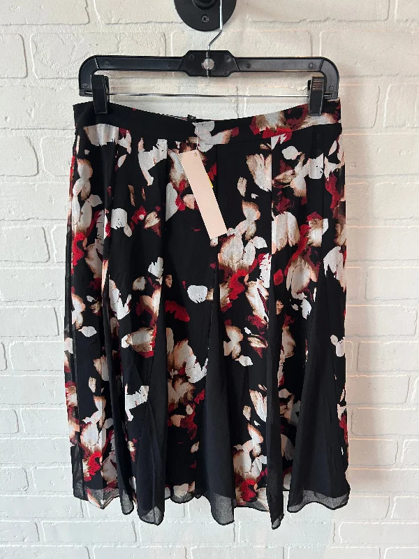 Skirt Midi By White House Black Market In Black & Red, Size: 6