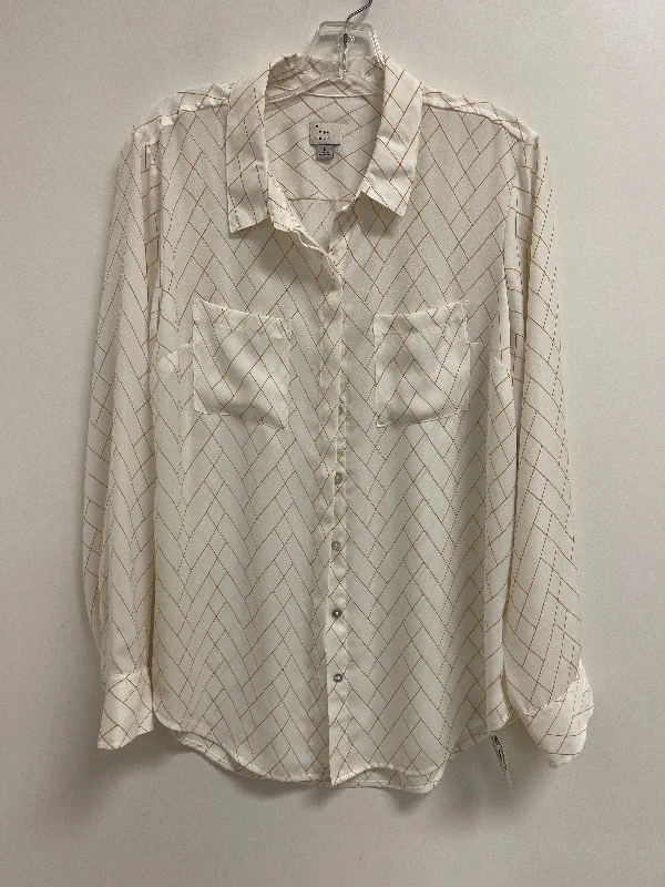 Blouse Long Sleeve By A New Day In White, Size: L