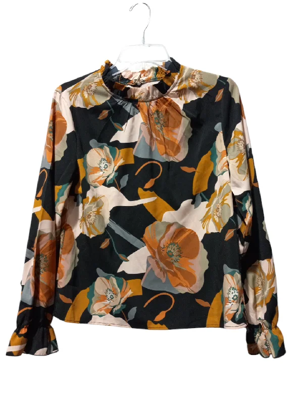 Blouse Long Sleeve By Shein In Multi-colored, Size: M