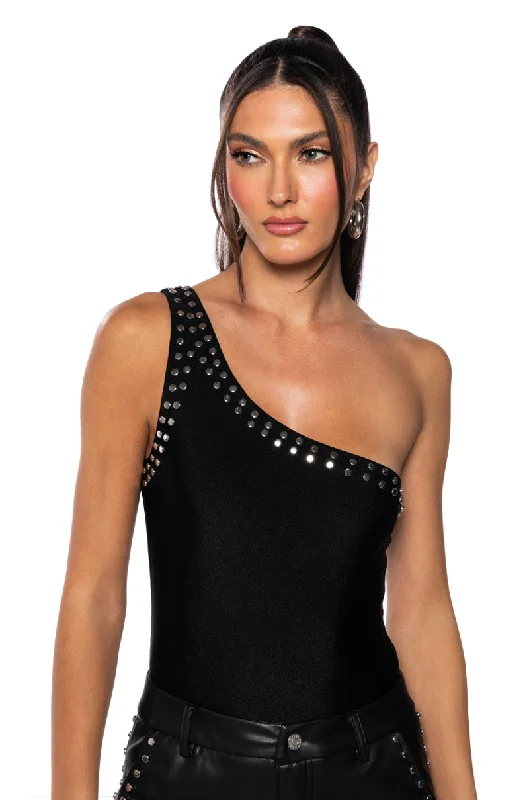 ALWAYS ON TIME ONE SHOULDER SLINKY BODYSUIT