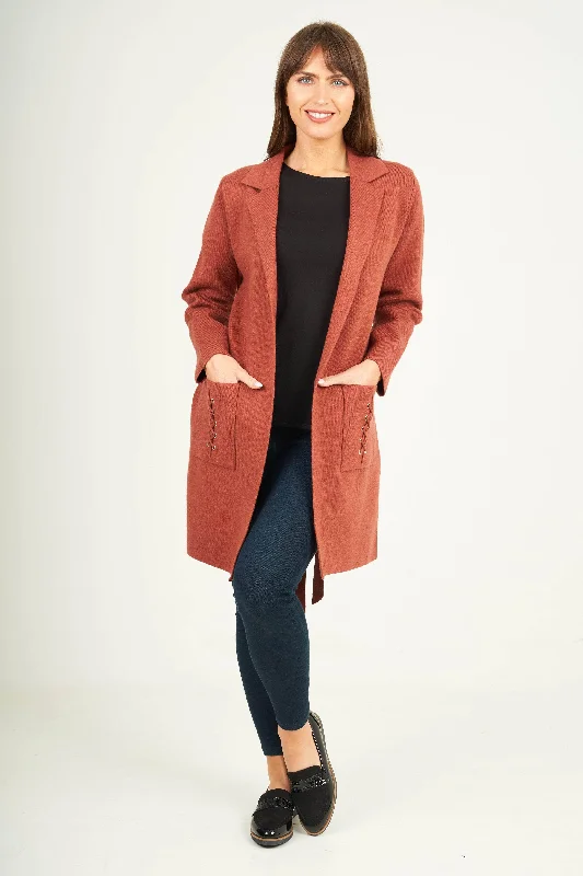 Saloos Knitted Belted Jacket With Pockets