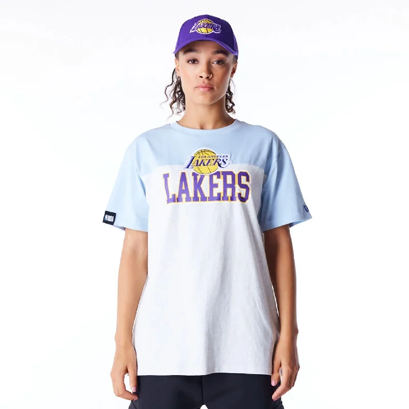 LA Lakers Womens NBA Pastel Blue Oversized T-Shirt