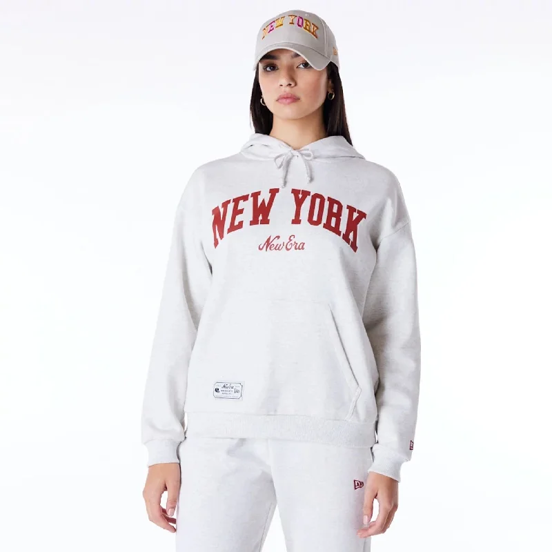 New Era Infill Grey Oversized Pullover Hoodie