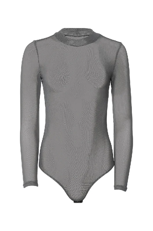 PAXTON SEXY SINGLE MESH LONG SLEEVE BODYSUIT