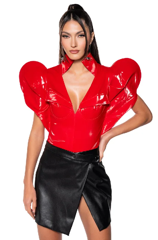 VERONICA DRAMATIC SHOULDER COLLARED BODYSUIT