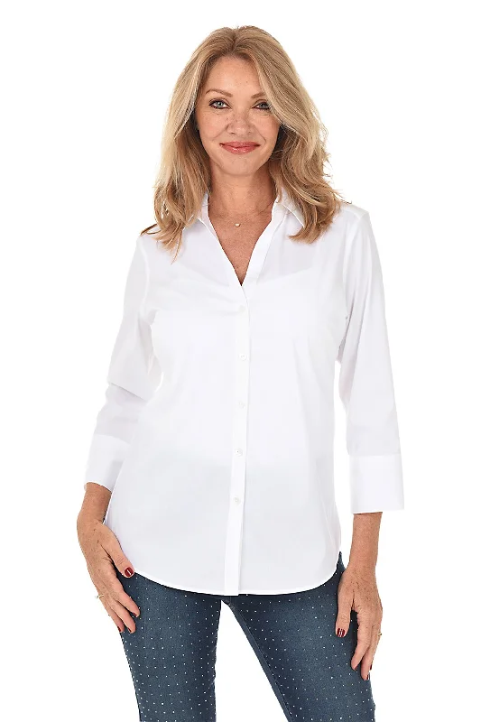 V-Neck Button-Front Shirt