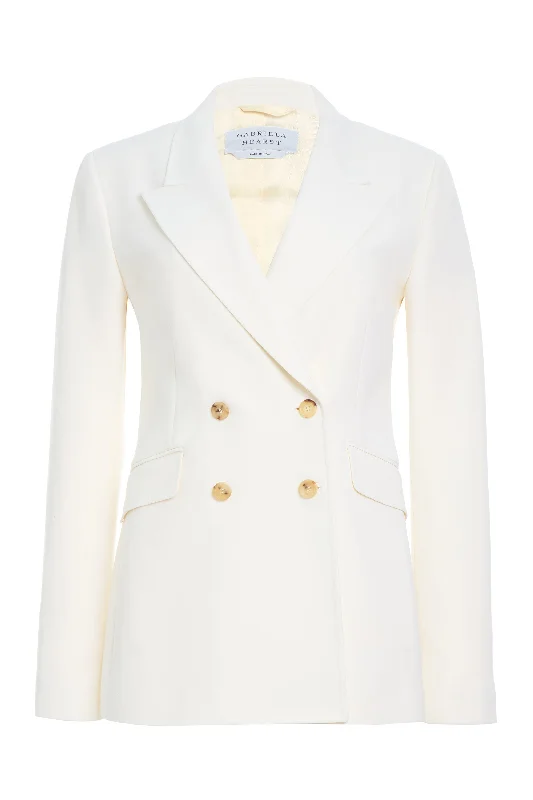 Angela Blazer in Ivory Sportswear Wool