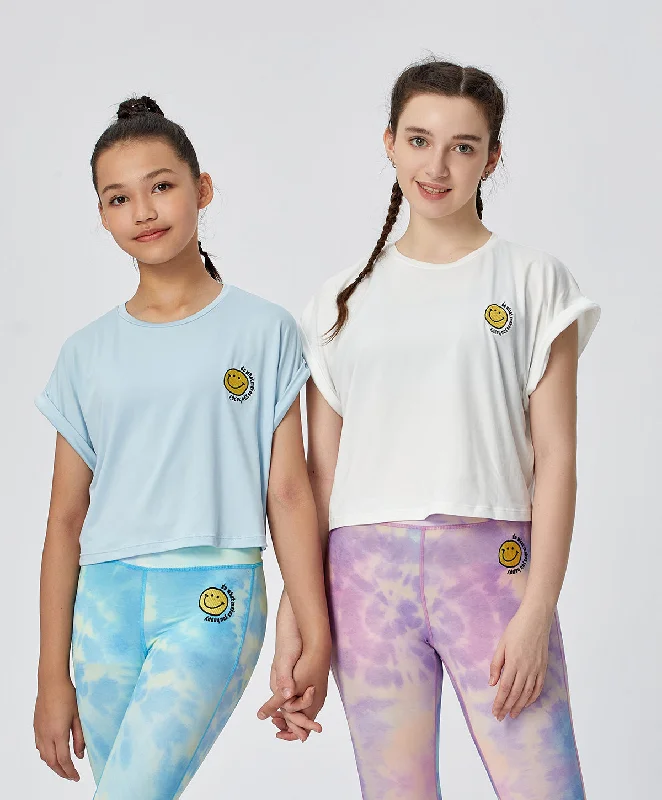 Energized Junior Artletes Cropped Tee with Smiley Face 600-1001G