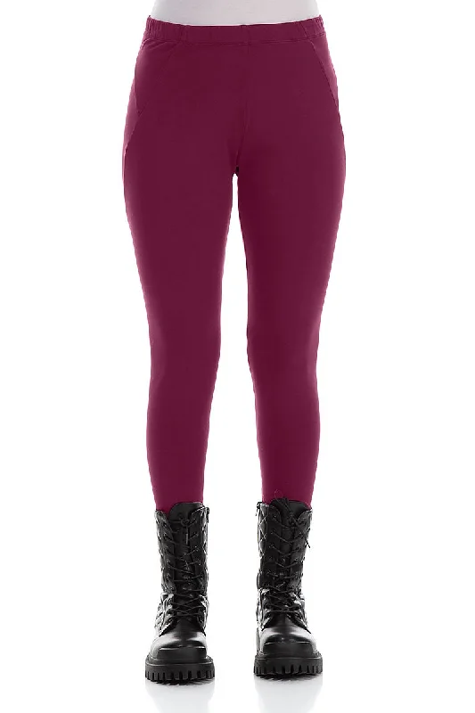 Magenta Cotton Leggings