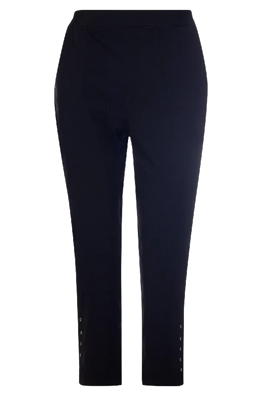 Micro Stretch Mid Calf Pants | Black | 2163A1