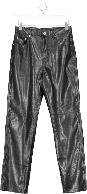 Nanushka Black Vegan Leather Trousers UK S