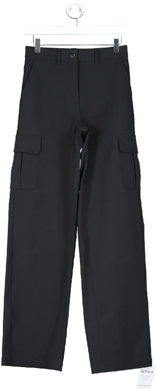 Theory Black Cargo Pant In Neoteric Twill UK XXXS