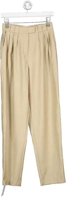 Weekend and Beyond Beige Wool Pants UK XS